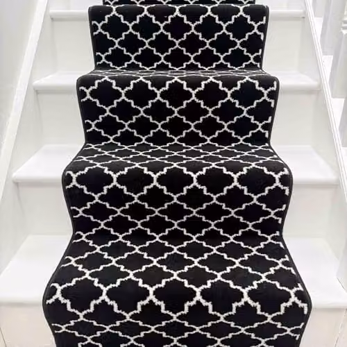 runrug Avanti Stair Runner Carpet in Black, W: 70 cm, L: 480 cm – 5