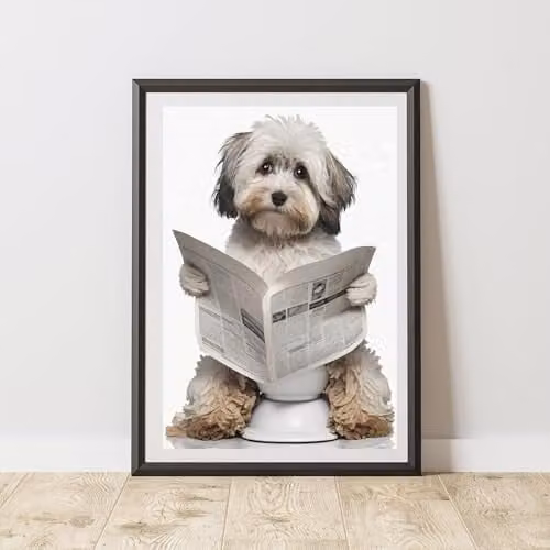 60 Second Makeover Havanese On The Toilet Multicolour Paper Poster, A4