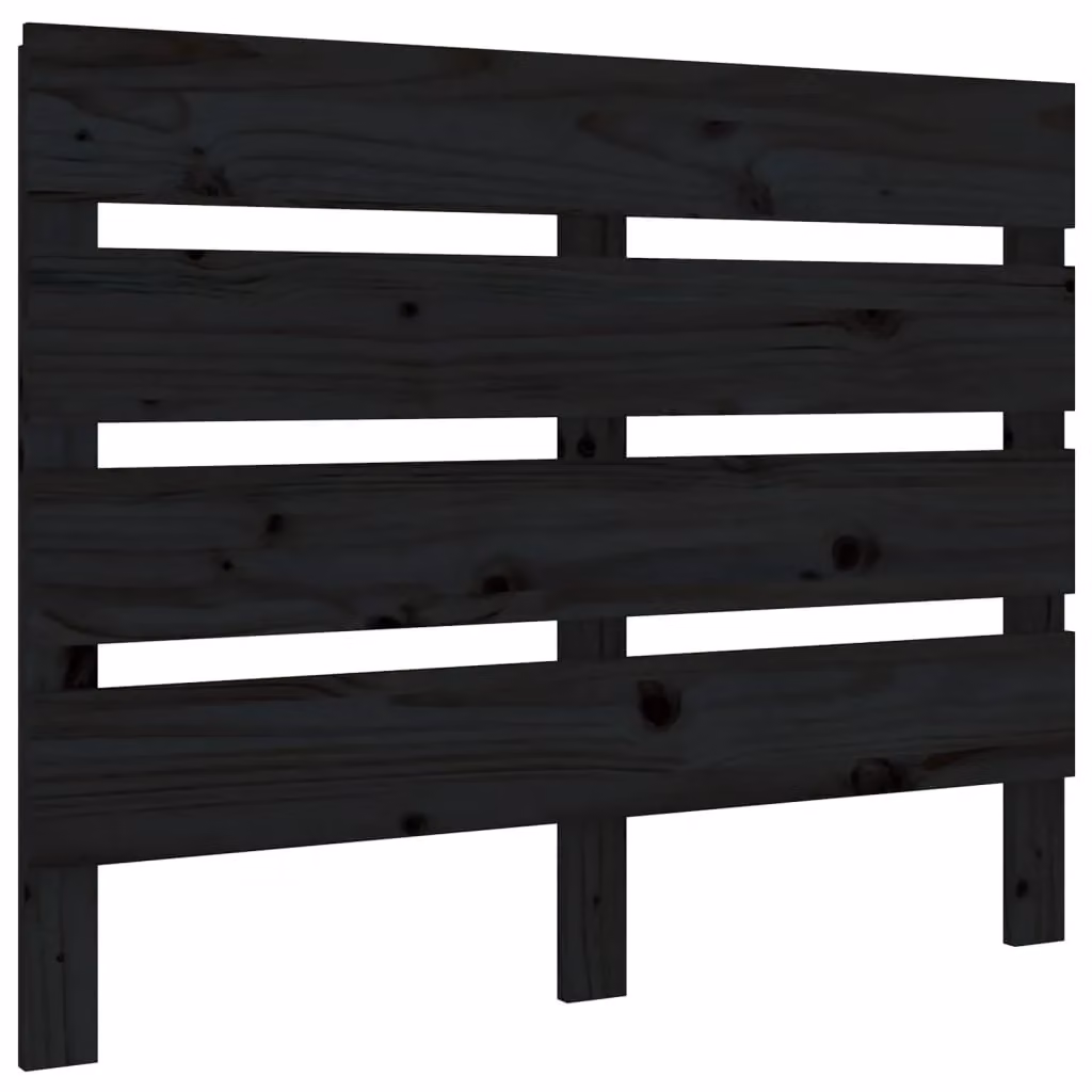 Berkfield Home Black Rustic Solid Pine Wood Headboard W/D/H: 100 x 3 x 80 cm – 2