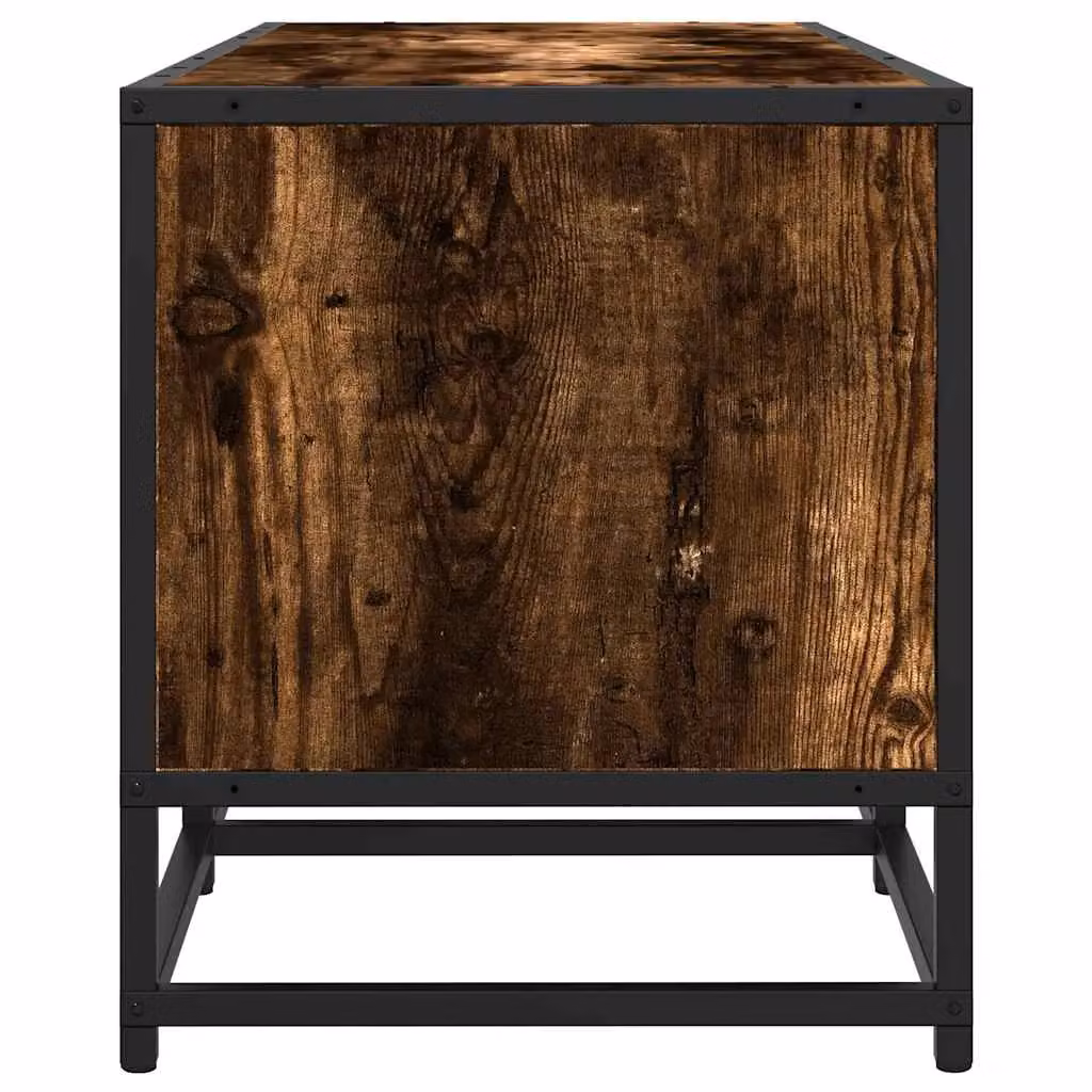 Berkfield Home Industrial TV Cabinet in Smoked Oak and Brown, W/D/H: 120 x 41 x 35 cm – 4