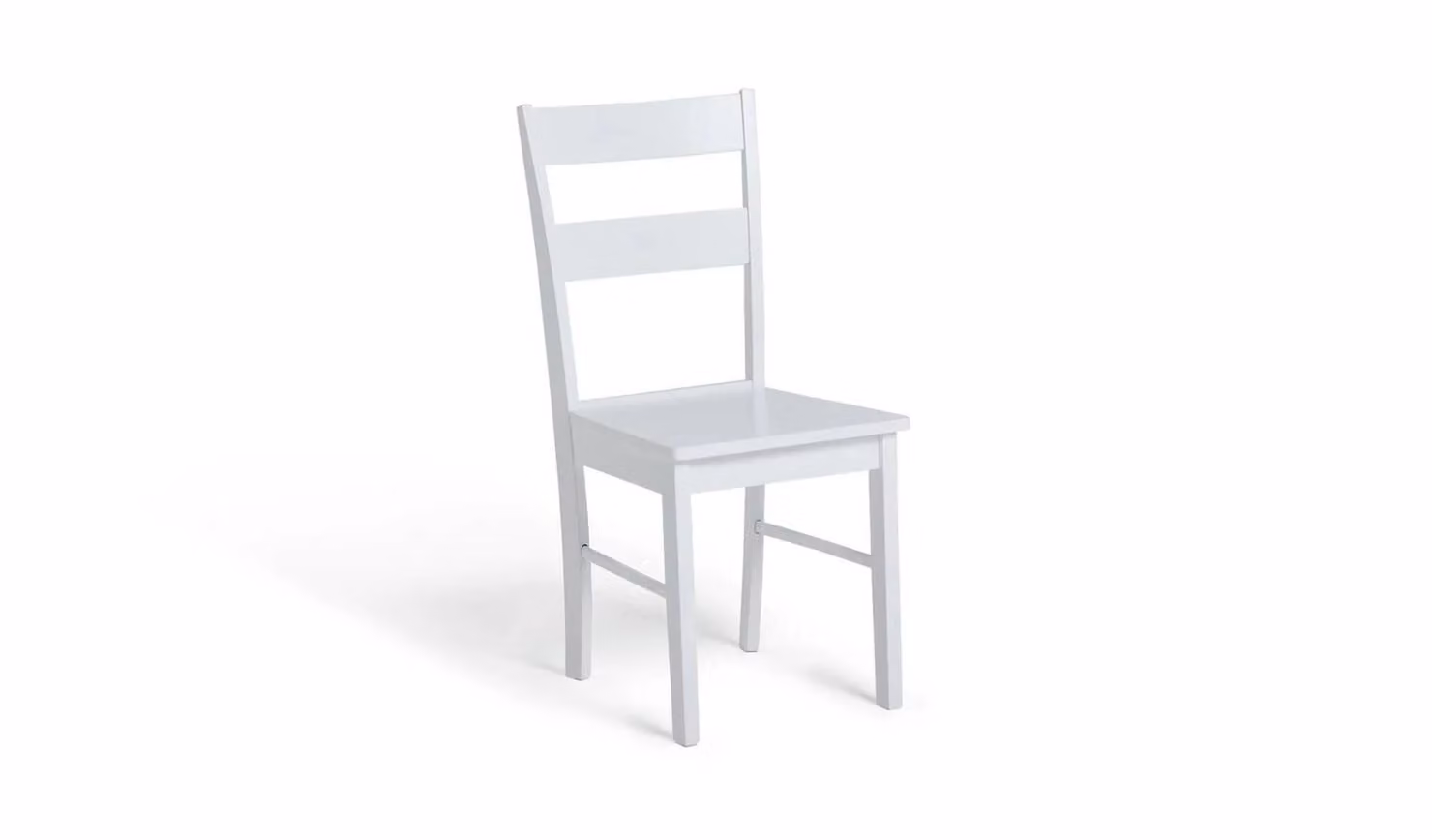 Chicago Pair of White Lacquered Solid Wood Dining Chairs