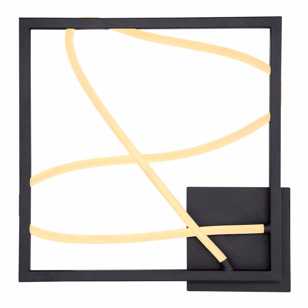 Netlighting Kaia Modern Square Semi Flush Ceiling Light in Black with 4x Integrated Warm White LED 3000K – 2