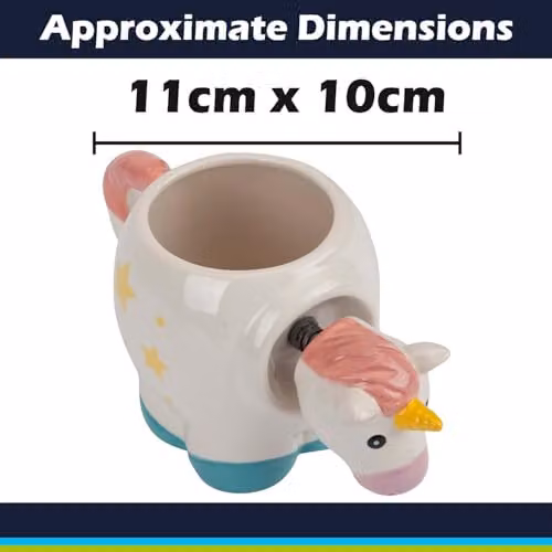 VFM e-Store Shaking Unicorn Wobble Mug, White, W: 11 cm, H: 10 cm – 2