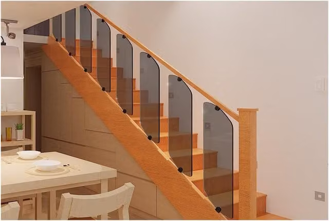 BELOFAY Grey Tinted Glass Baluster Decking and Stair Panel, Height: 79.5 cm