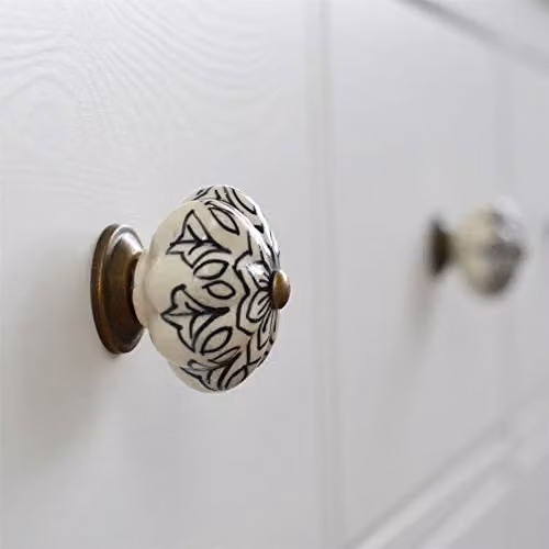 Nicola Spring Black Ceramic Cabinet Knobs, Pack of 24 – 3