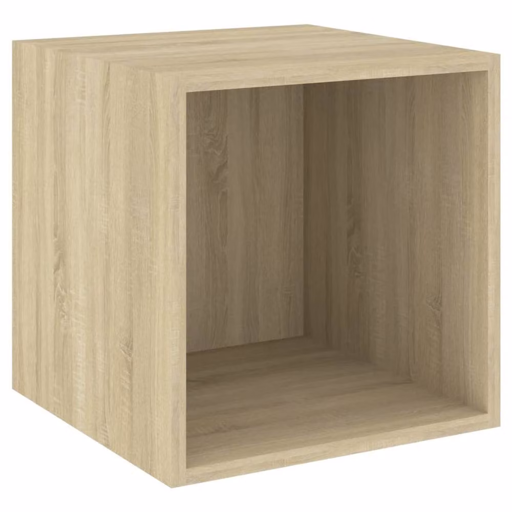 Berkfield Home Set of 2 Wall Mounted Cube Cabinets in Sonoma Oak, W/D/H: 37 x 37 x 37 cm – 4