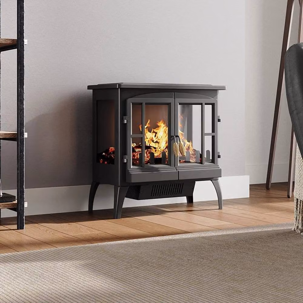 FORGEVIO 2000W Freestanding Electric Fireplace in Black, W: 106 cm, D: 16.02 cm, H: 42.84 cm – 4