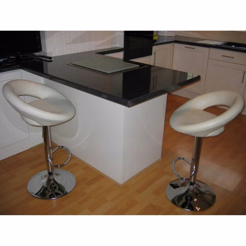 netfurniture Serene Cream Padded Height Adjustable Kitchen Breakfast Bar Stool W/D/H: 49 x 55 x 80 cm – 2