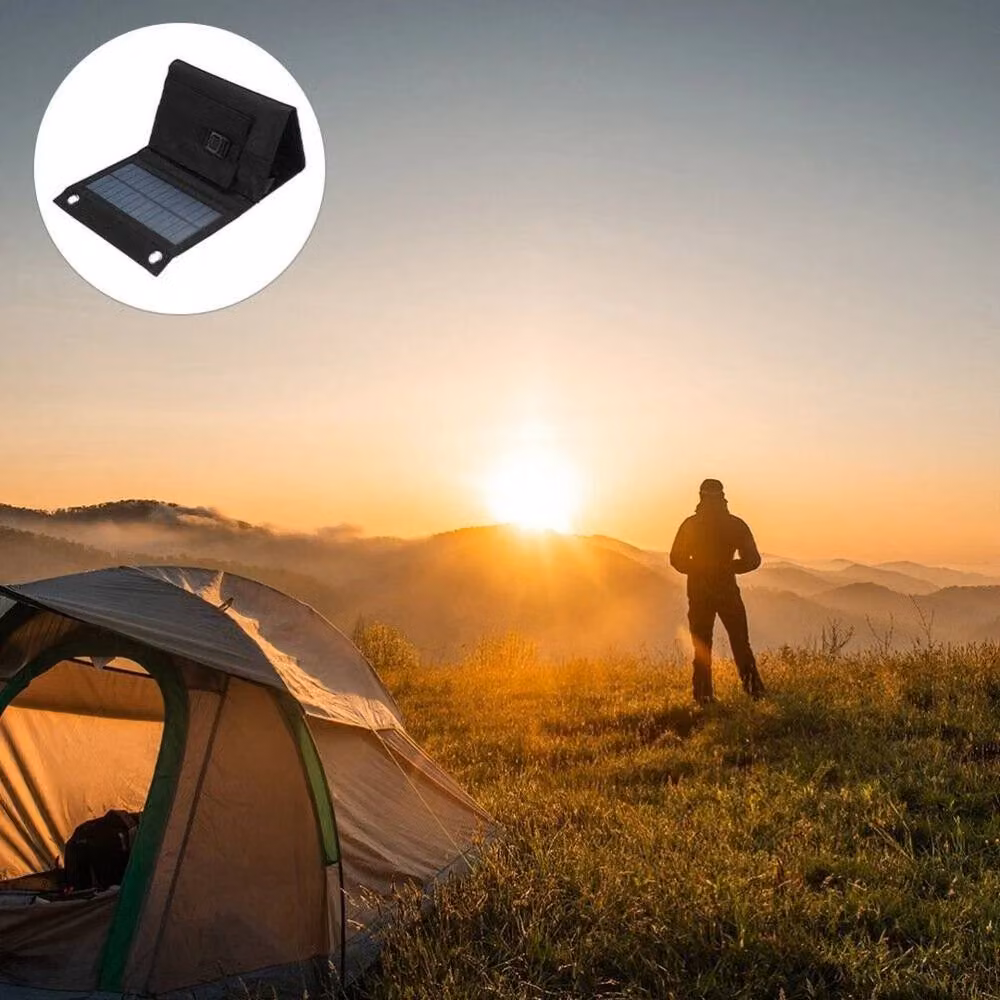 FLAVORA 100W Foldable Solar Panel Power Bank in Black, W: 100 cm x H: 52 cm – 6