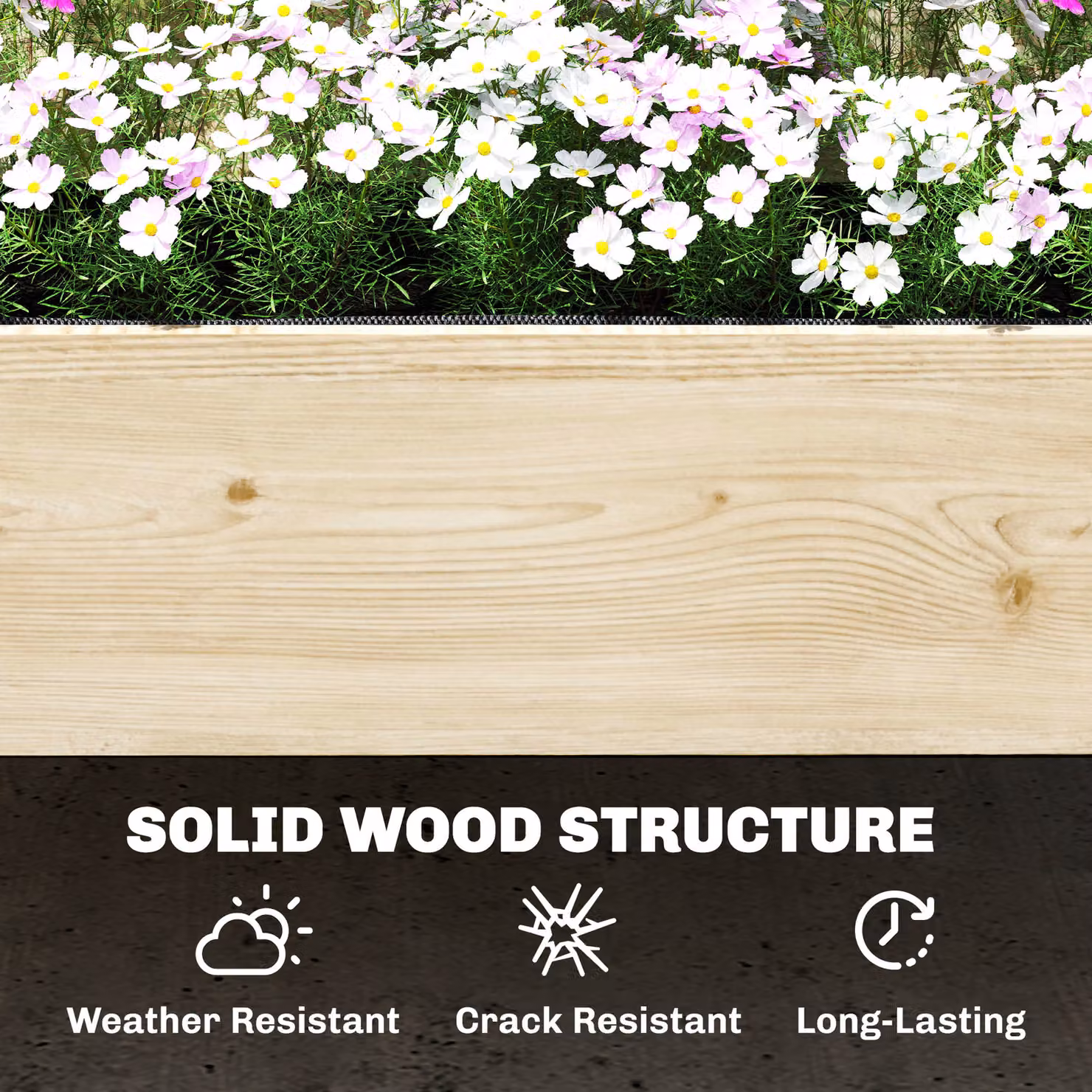Outsunny 2-Tier Stepped Wooden Raised Garden Bed with Trellis for Climbing Plants, W/D/H: 108 x 62 x 120 cm – 6
