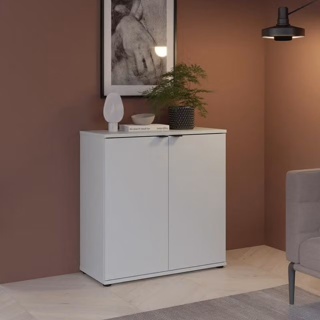 Furniture To Go Ganymede Modern 2 Door Cupboard in Grey and White