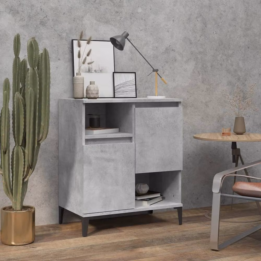 Berkfield Home Sideboard in Concrete Grey, W/D/H: 60 x 35 x 70 cm – 2