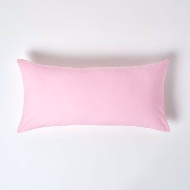 Homescapes 200 Thread Count Pink Egyptian Cotton Percale Housewife Pillowcase W/H: 80 x 40 cm