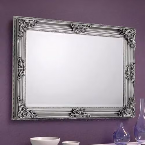 Julian Bowen Rococo Antique Silver Wall Mirror, W: 80 cm, H: 90 cm – 1