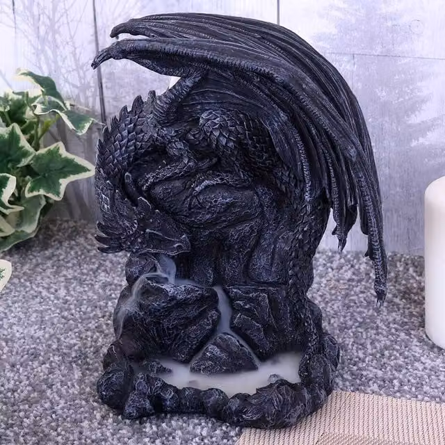 Nemesis Now Dragon Pool Backflow Incense Burner, Black, Height: 19 cm
