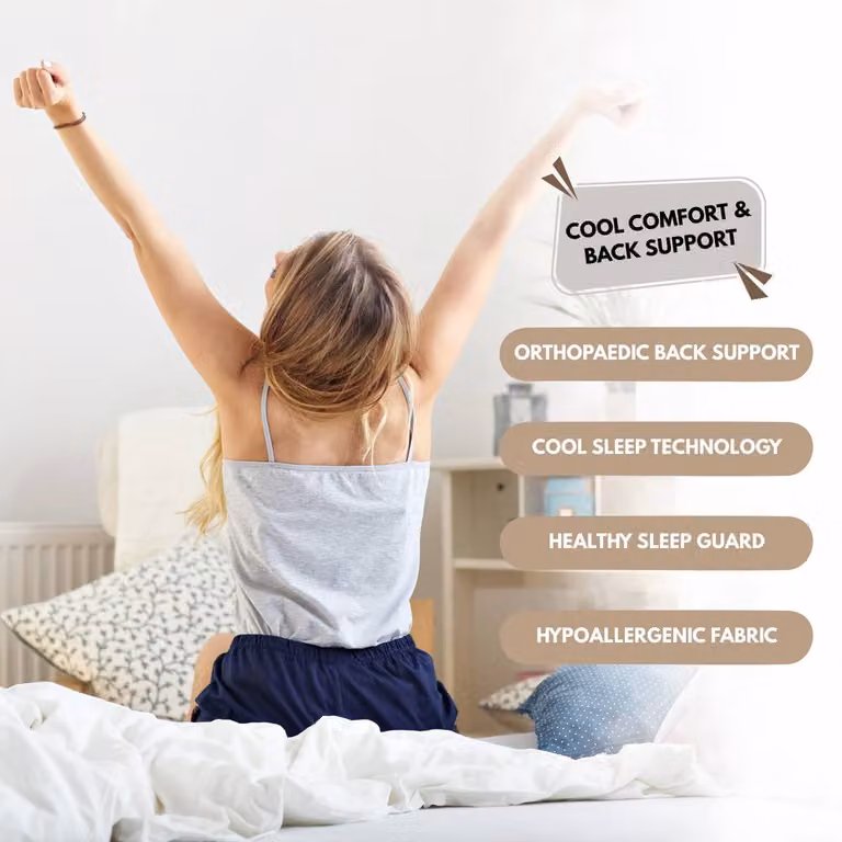Bed Time UK Plush Upholstered Bed with Mattress, 2 Drawers and 20 inch Chesterfield Headboard in White, W/D/H: 120 x 200 cm