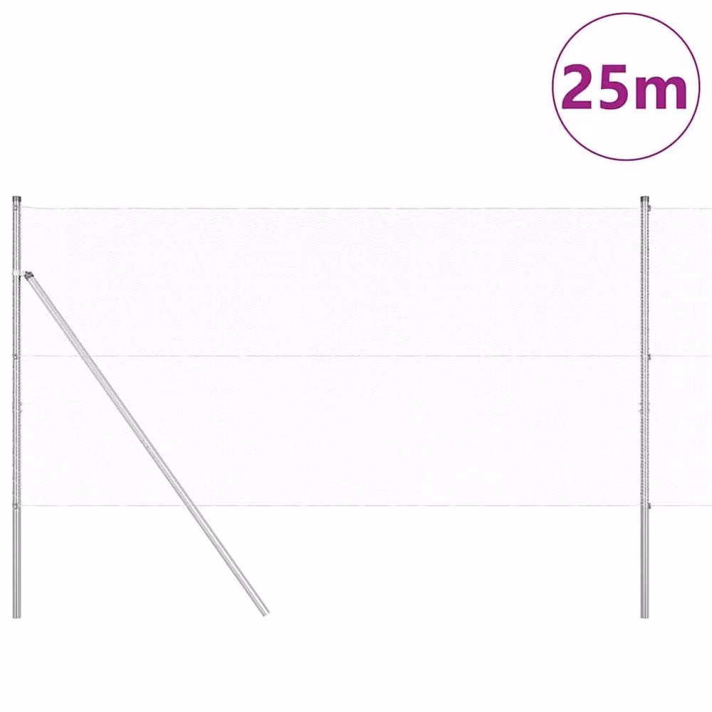 Berkfield Home Set of 2 Galvanised Steel Round Fencing in Silver – 2