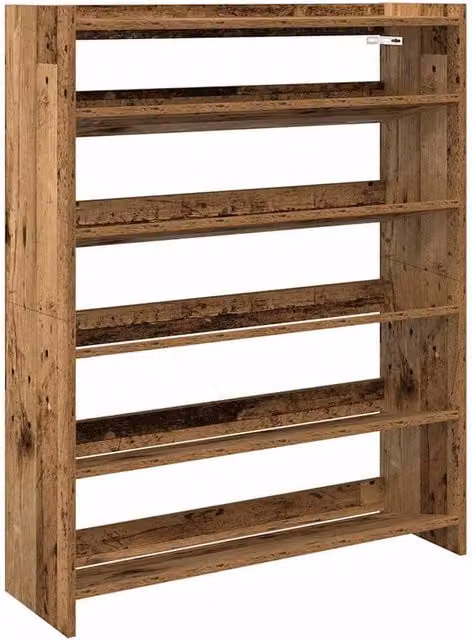 Berkfield Home Rustic Old Wood Shoe Rack in Brown, W/D/H: 80 x 25 x 100 cm