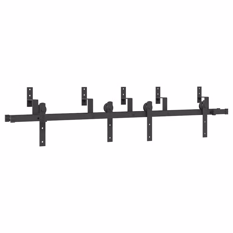 Berkfield Home Sliding Door Hardware Kit, Black Steel, 183 cm