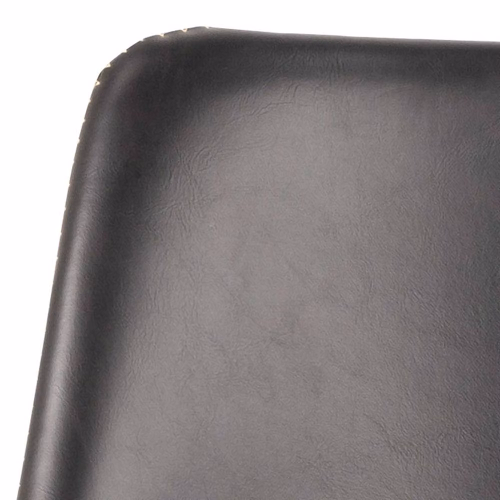 Wyld Haus Bogense Black and Beige Faux Leather Swivel Bar Stool with Geometric Zigzag Stitching – 4