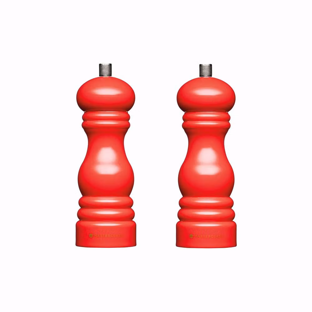MasterClass Red Ceramic Salt and Pepper Mill Set of 2, Height: 17 cm – 2