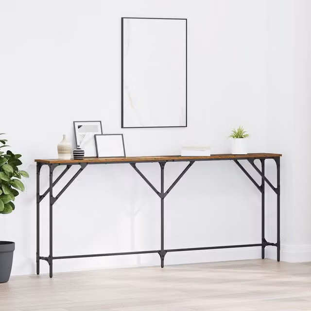 Berkfield Home Rustic Old Wood Console Table in Brown, W/D/H: 180 x 23 x 75 cm – 1