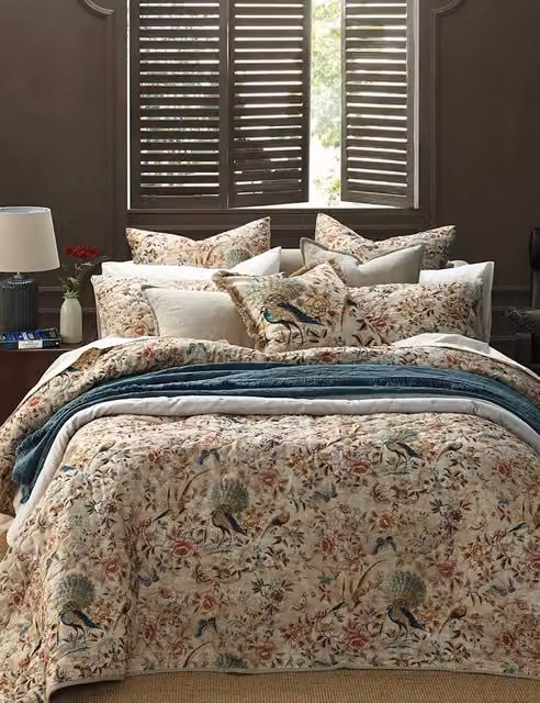 MM Linen Milan Quilted Bedspread Set, Cotton Rich, Petrol