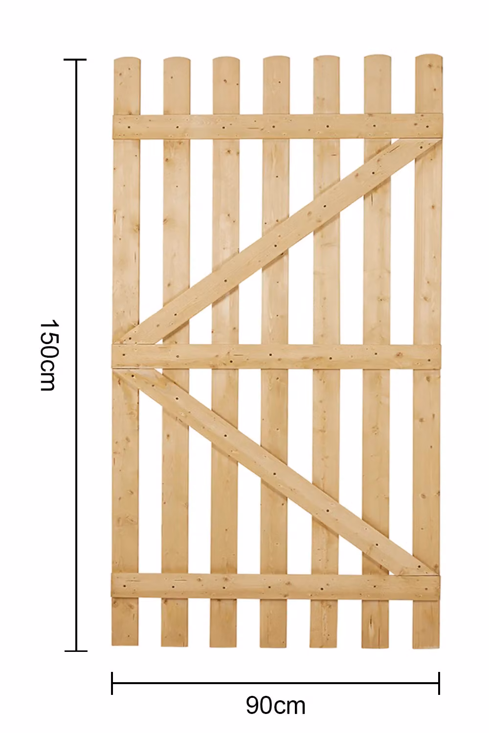 Living and Home Garden Brown Wooden Swing Fence Gate, W: 90.0 cm, H: 150.0 cm – 2