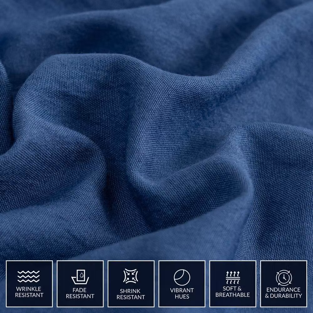 Grace Premium Reversible Microfibre Duvet Cover and Pillowcase Set in Blue, Single – 4