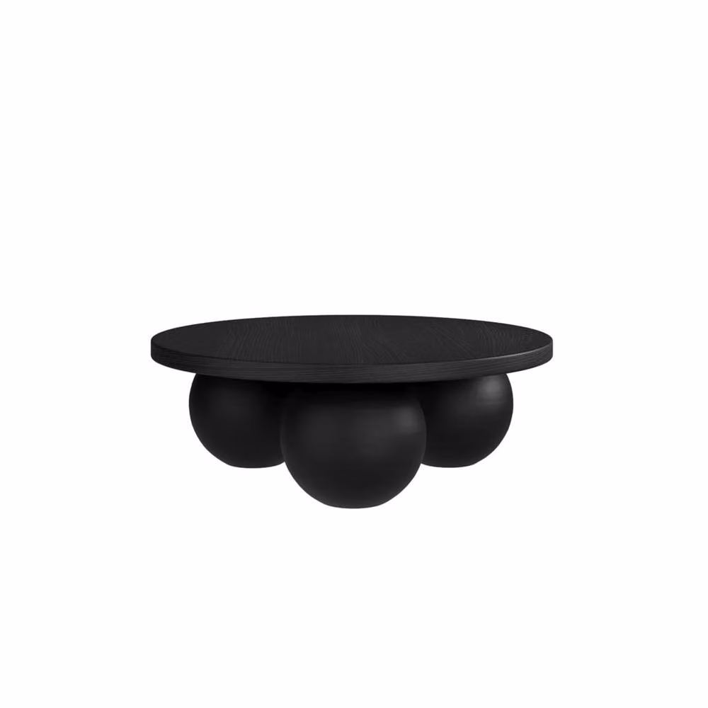 Wyld Haus Templemore Modern Round Black Concrete Coffee Table – 2
