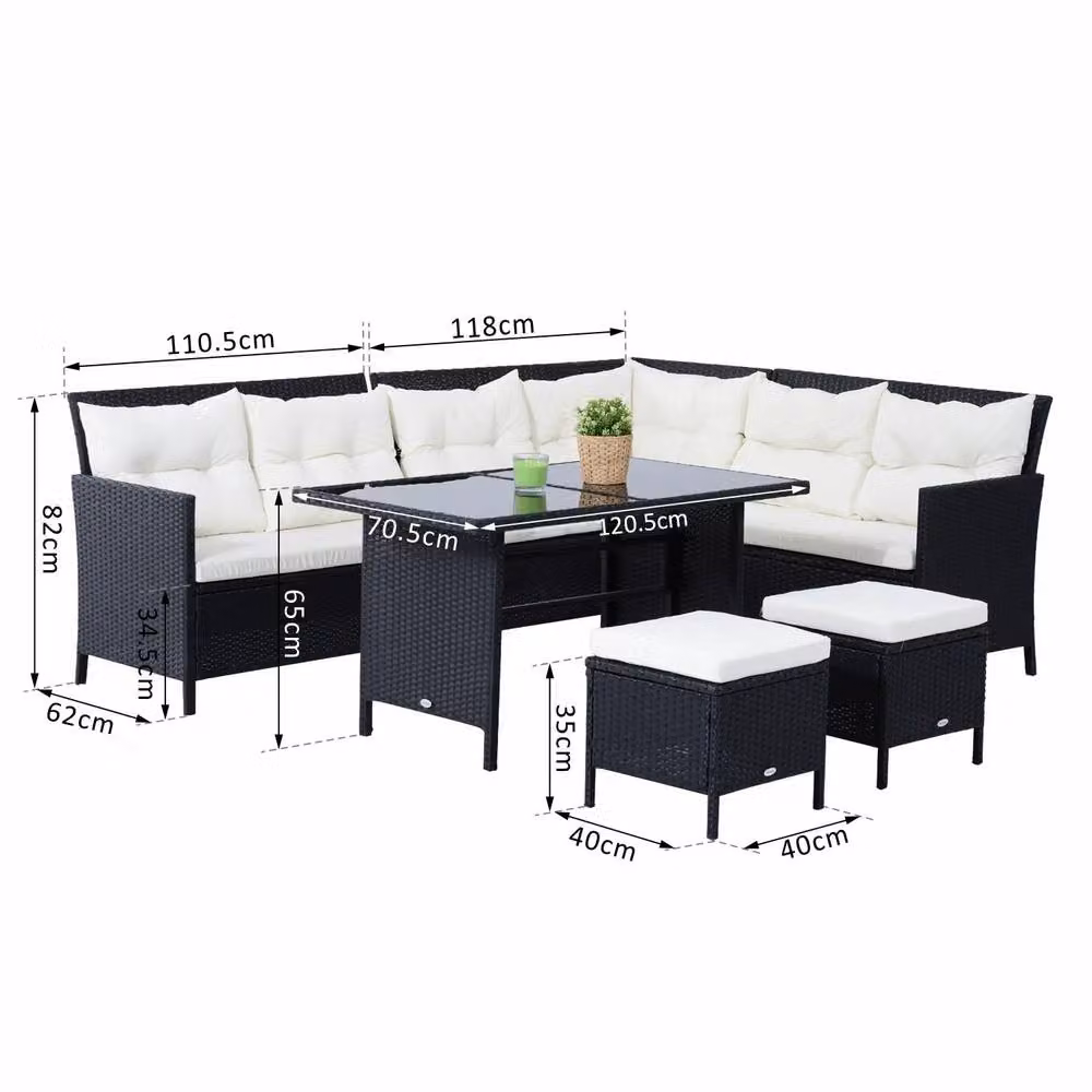 STILVORA 6-Piece Modern Sofa Set with Black Metal Frame – 2