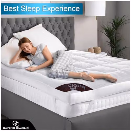 GC GAVENO CAVAILIA White Teddy Fleece Mattress Topper, Depth: 10 cm, W/D/H: 120 x 200 cm – 3