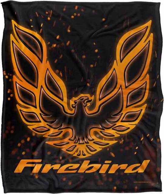 General Motors Pontiac Firebird Eagle Logo Super Soft Silky Touch Throw Blanket, White, W/D: 152 x 127 cm