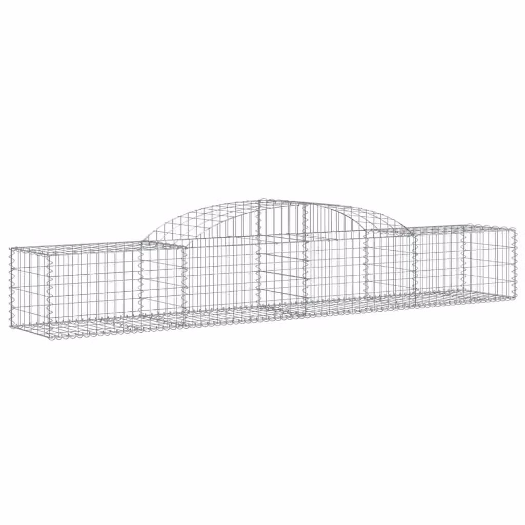 Berkfield Home Arched Gabion Basket in Silver Galvanised Steel, W: 300 cm, D: 50 cm, H: 40-60 cm – 2