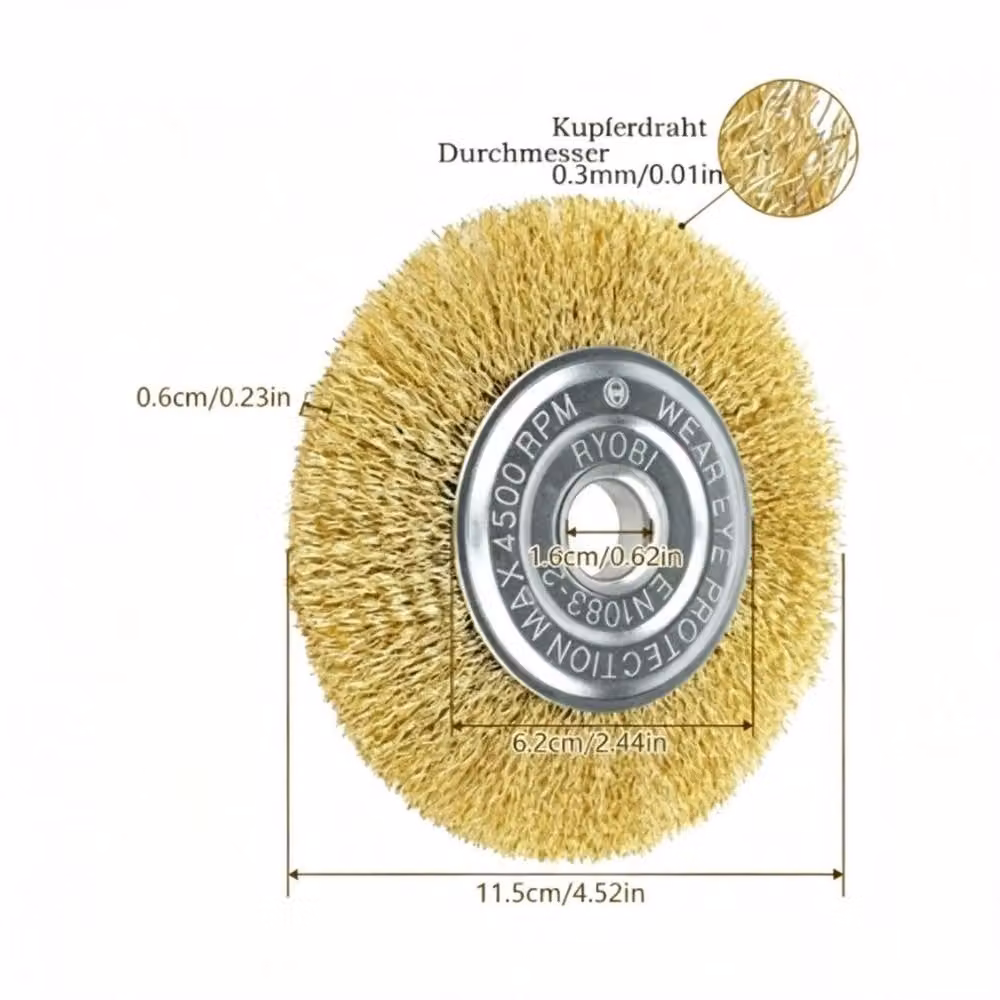 NESTLUNE 2-Pack Gold Flat Crimped Wire Wheel Brushes 115mm M14 for Angle Grinders – 2