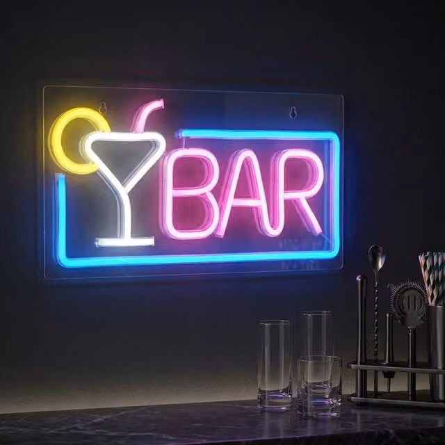 Garden Greatness NeonEsque Cocktail Bar LED Neon Sign, Multicolour RGB Wall Light