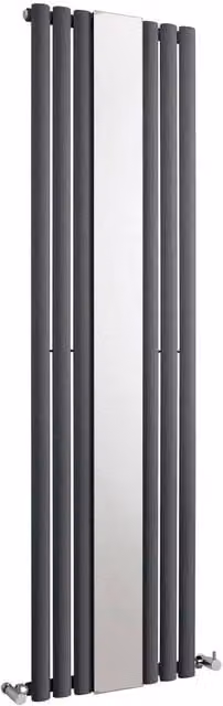 Balterley Embrace Vertical 1 Panel Radiator and Mirror, Anthracite Grey, H 180.0 cm x W 49.9 cm – 1