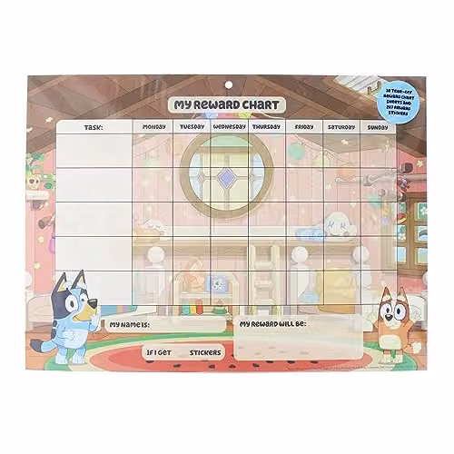 Blueprint Collections Multicolour and Blue Paper Reward Chart for Children