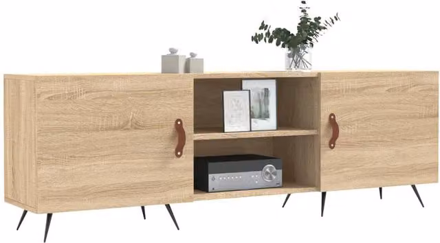 Berkfield Home Sonoma Oak TV Cabinet in Beige, W/D/H: 150 x 30 x 50 cm – 1