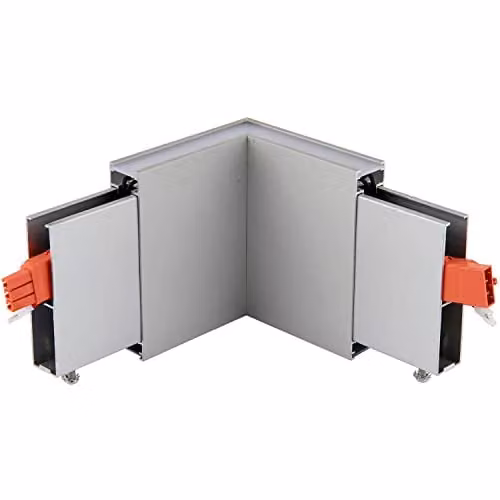 Loops 90 Degree Corner Connector for Slim Commercial Suspension Lighting, 3W Cool White LED Module, Anodised Silver Aluminium