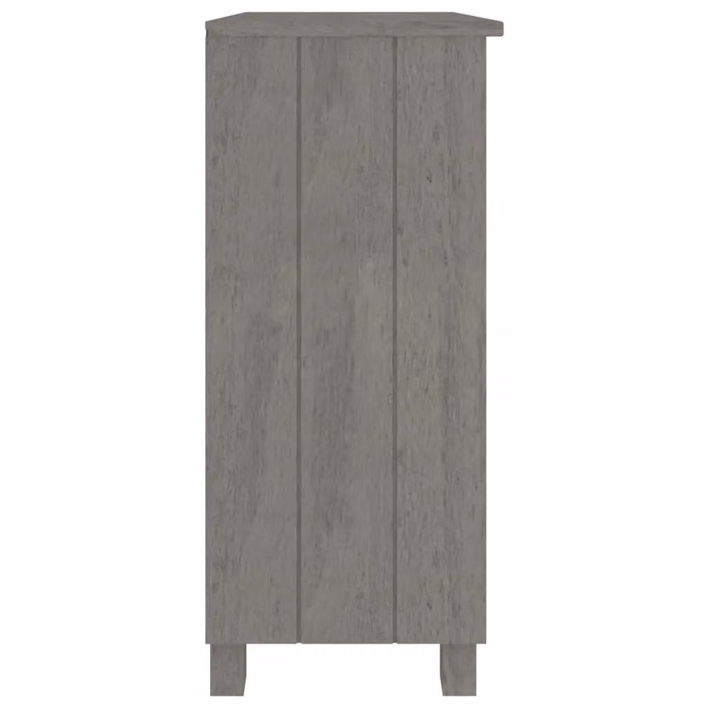 Berkfield Home Hamar Sideboard in Light Grey Solid Pine Wood, W: 85 cm, D: 35 cm, H: 80 cm – 3