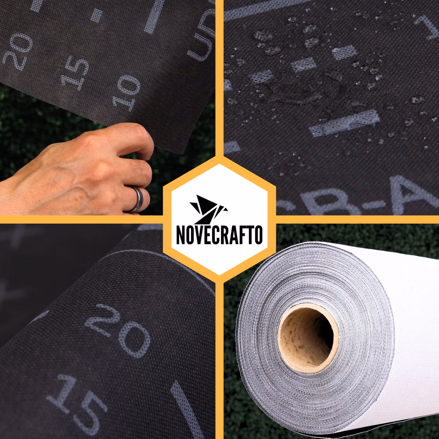 Novecrafto Breathable Membrane Roofing Underlay, 150 GSM, Black, W/D/H: 1.5 x 50 m – 9