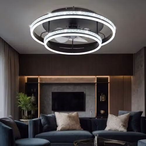 Netlighting Globo Lighting Modern Black Ceiling Fan with Dimmable LED and Remote Control – 3
