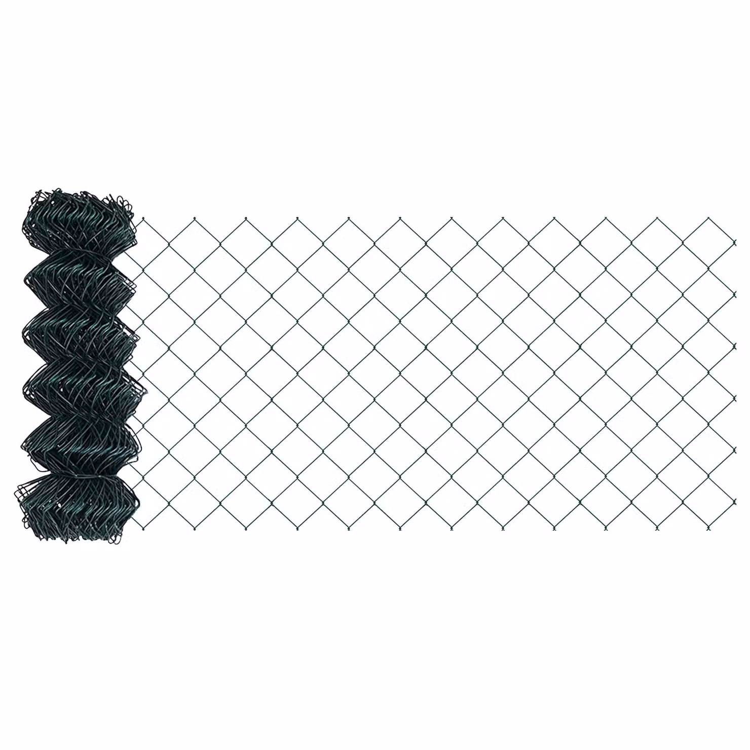Berkfield Home Green Galvanised Steel and PVC Round Chain Link Fence, H: 0.4 m x L: 10 m – 2