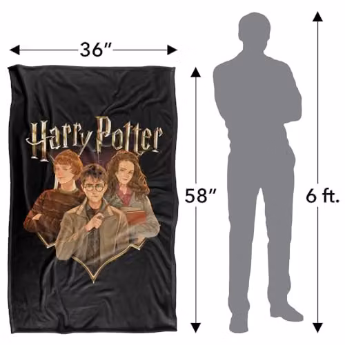Warner Bros. Harry Potter Drawn Style Group Super Soft Fleece Throw Blanket, Multicolour, W: 91.44 cm x L: 147 cm – 4
