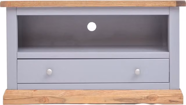 Cabinet Bits Biccari Grey 1 Drawer TV Stand with Chrome Knob