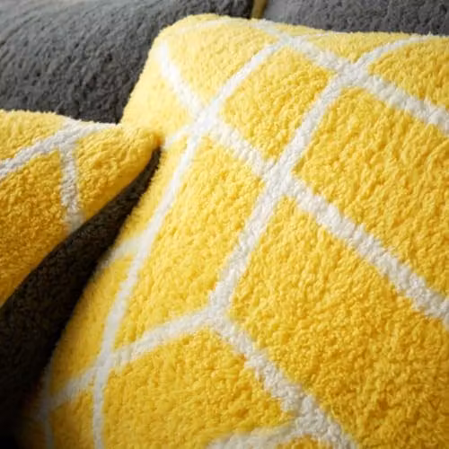 Gaveno Cavailia Ely Geo Printed Teddy Fleece Duvet Cover and Pillowcase Set in Yellow, Single – 4
