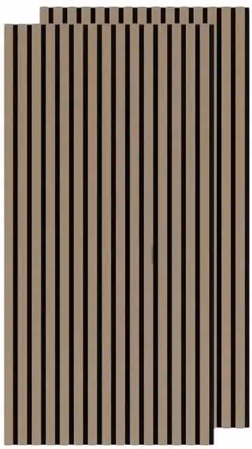 VOGREX 2-Pack 3D Fluted Wood Slat Acoustic Panels in Brown, W/H: 120 x 60 cm – 1