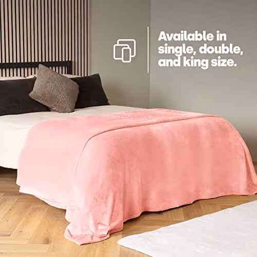 LIVIVO Ultra Soft Flannel Fleece Throw Blanket in Pink, W/D/H: 220 x 240 cm – 6
