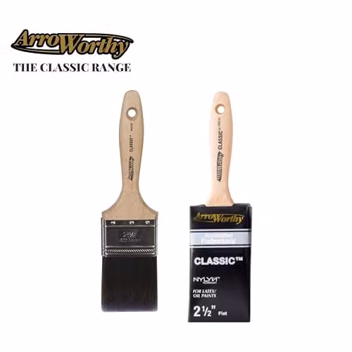 Arroworthy Classic Contractor Flat Beaver Tail Long Handle Synthetic Brush 2.5 inch – 2